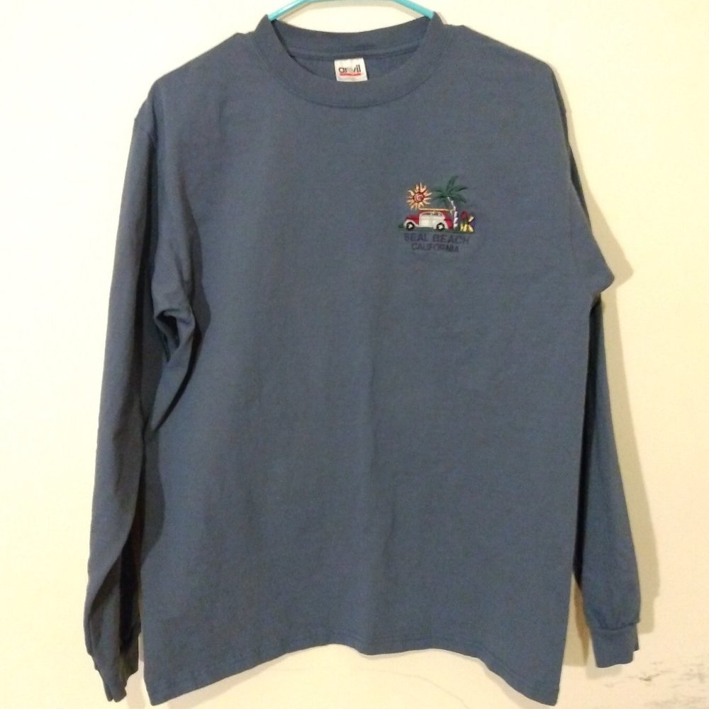 Seal Beach California Stitched Long Sleeve T-Shirt XL
